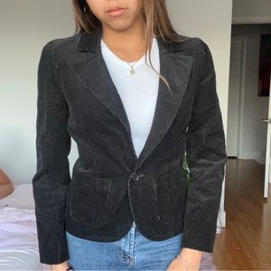 Vintage Y2K Juicy Couture Black Corduroy Blazer Jacket Size Small